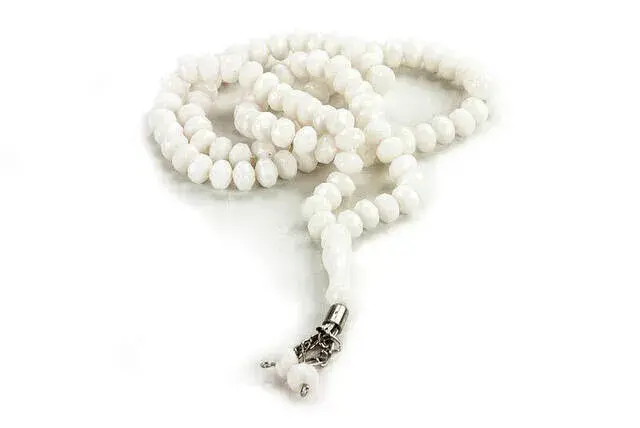 Crystal Look 99 Rosary Mevlüt Hajj Umrah Gift 10 Pieces Whitte - 3