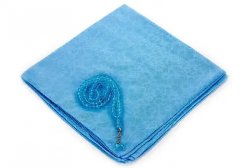 Custom Boxed Covered Prayer Mat Set Blue - İhvan (1)
