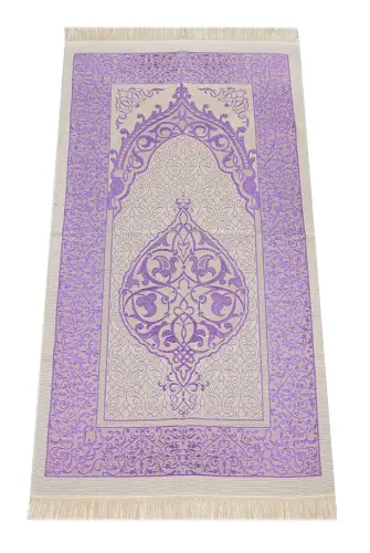 Custom Boxed Prayer Rug Set Mevlut Gift Lilac Color - İhvan (1)