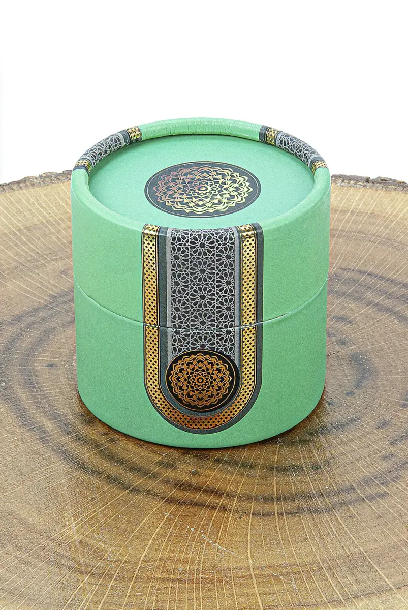 Cylinder Boxed Pearl Rosary and Stone Zikirmatik Mevlüt Gift Set Green - 3