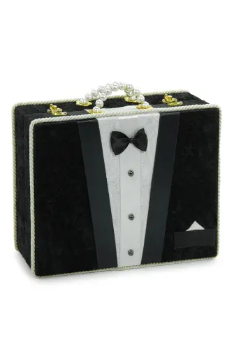 Damat Bohçası İçin Çeyizlik Kadife Sandık Siyah - ihvanonline (1)