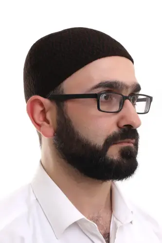 Dark Brown Winter Orlon Prayer Skull with Diamond Pattern Skullcap - ihvanonline (1)