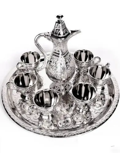 Dekoratif Bardak Takımı - Ebruli - 7114 - 1