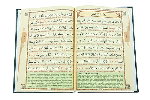 Delailül Hayrat Salavatı Şerifeler ve Günlük Dualar (Satır Arası Okunuşlu, Mealli, Orta Boy) - Yeşil - 4