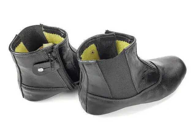 Hakiki Dana Derisi Kalın Tabanlı Mest – Astarlı, Fermuarlı ve Lastikli - 5