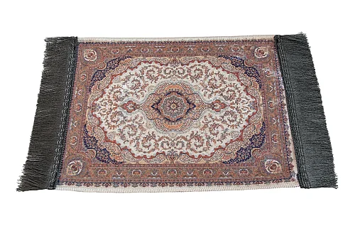 Mini Alın Seccadesi Kaymaz Taban Desenli Cep Tipi Seyahat Namaz Seccadesi - Kahverengi - 5