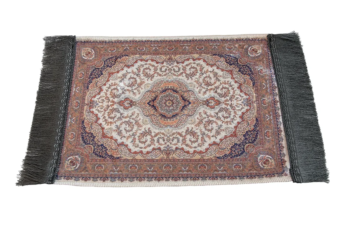 Mini Alın Seccadesi Kaymaz Taban Desenli Cep Tipi Seyahat Namaz Seccadesi - Kahverengi - 5