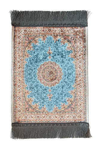 Mini Alın Seccadesi Kaymaz Taban Desenli Cep Tipi Seyahat Namaz Seccadesi - Kırmızı - 4