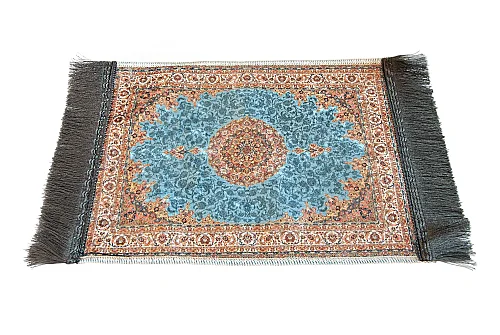 Mini Alın Seccadesi Kaymaz Taban Desenli Cep Tipi Seyahat Namaz Seccadesi - Kırmızı - 5