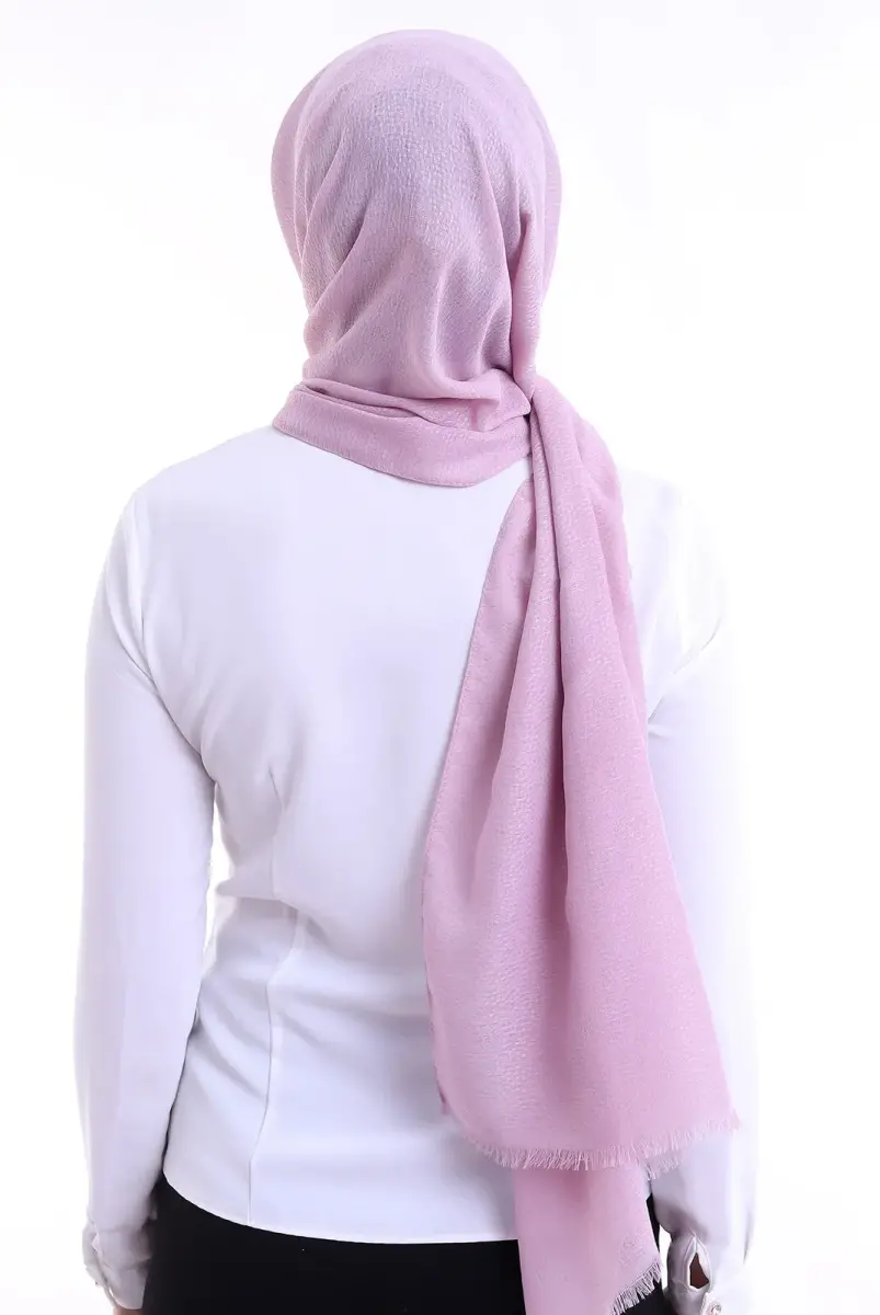 Desenli Pamuk Şal Pembe - 6