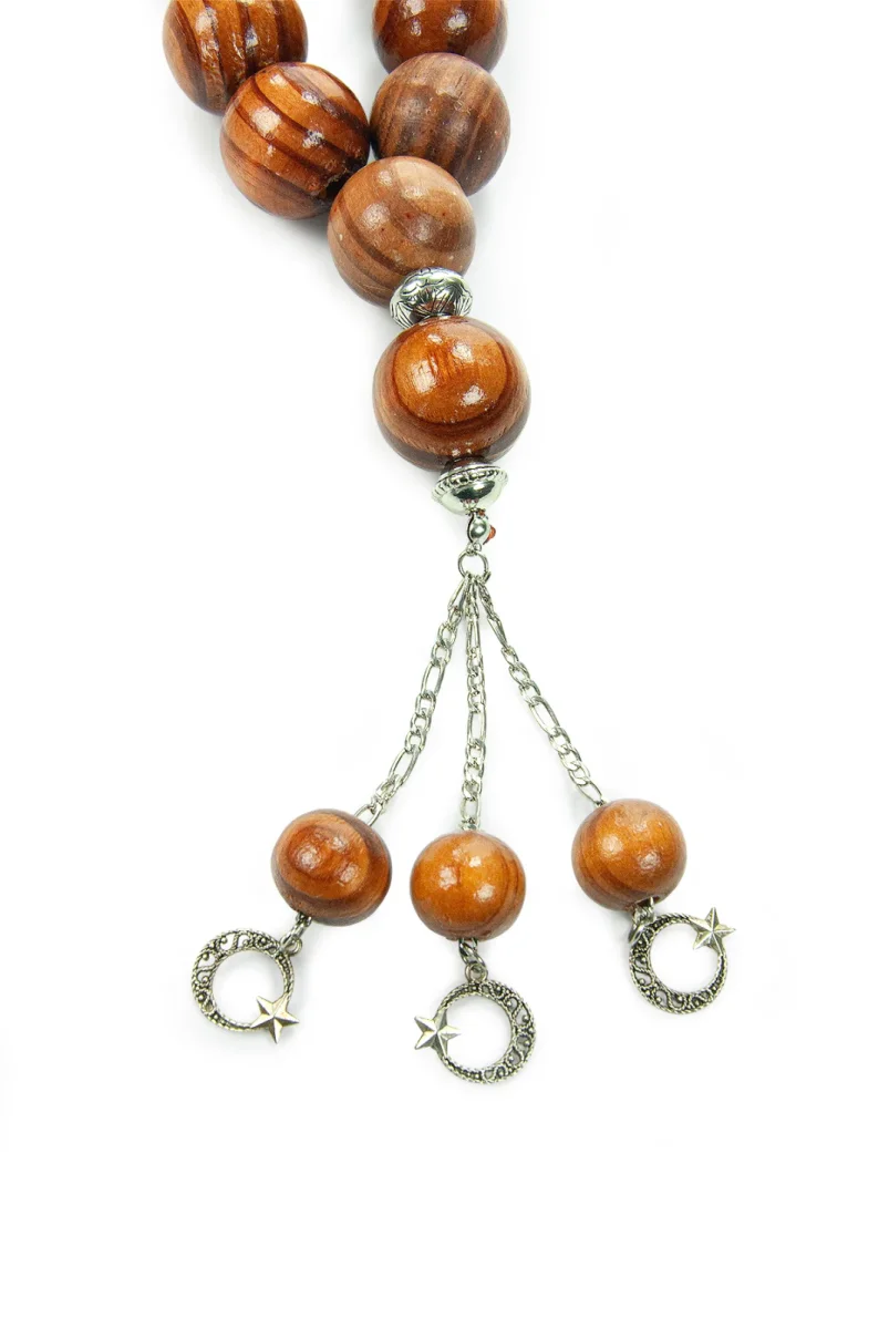 Dev Boy Dekoratif Bambu Ağacı 33lü Tesbih - 65 cm Metal Püsküllü Büyük Boy Hediyelik Duvar Tesbihi - 6