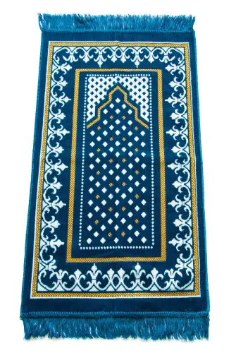 Dodya Kadife Çocuk Seccadesi - Mavi 