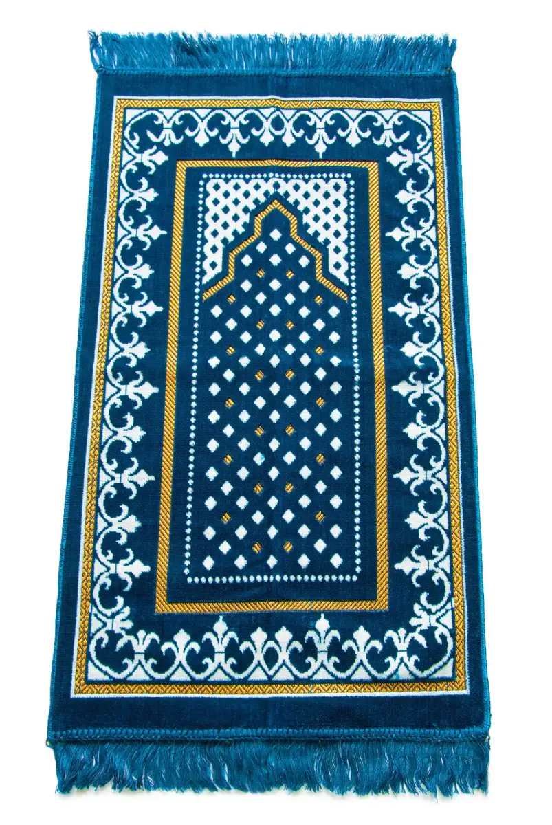 Dodya Kadife Çocuk Seccadesi - Mavi - 1