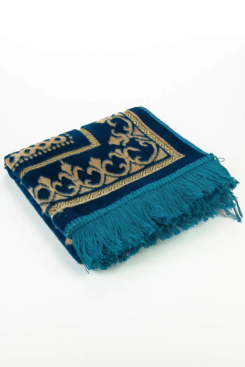 Dodya Velvet Children's Prayer Rug - Petrol - 2