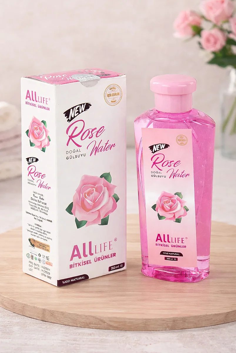 Doğal Gülsuyu 350 ml – %100 Saf Gül Suyu Yüz ve Cilt Bakımı İçin - 1