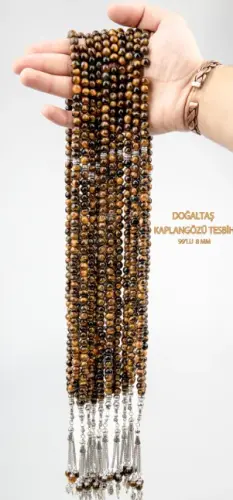 Doğal Kaplangözü Taşı 99lu Tesbih - 3