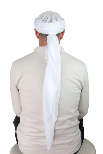 Dolama Sarık Bezi Beyaz Renk - 140 X 140 cm - 4