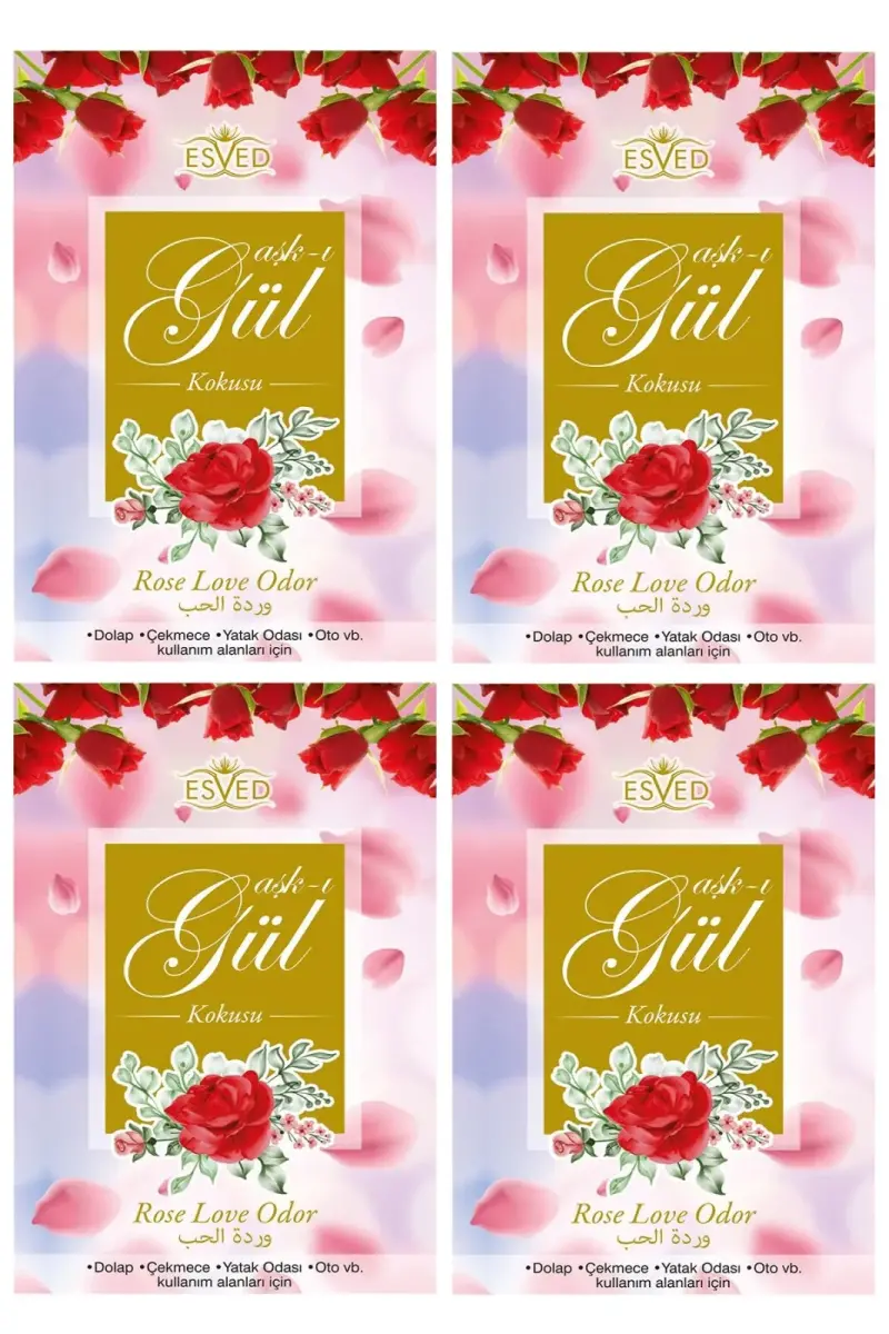 Dolap Ve Çekmece Kokusu Gül Kokusu - 4 Adet - 1