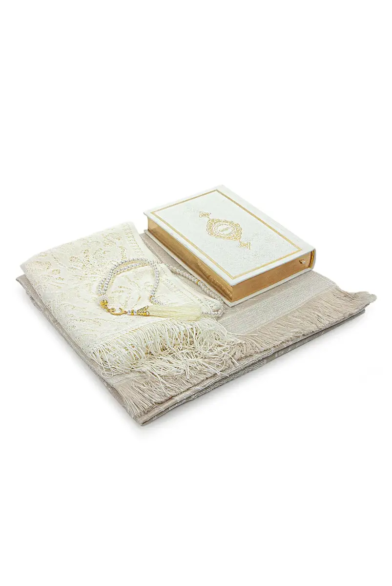 Dowry Bride Bundle Prayer Rug Set Gift Shawl Thermo Leather Quran - 3