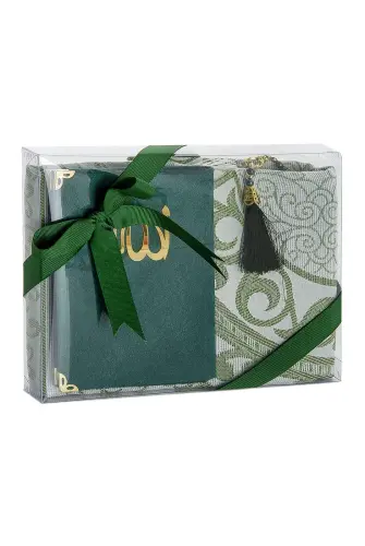 Dowry Prayer Rug Set Luxury Worship Set - Green Color - 2