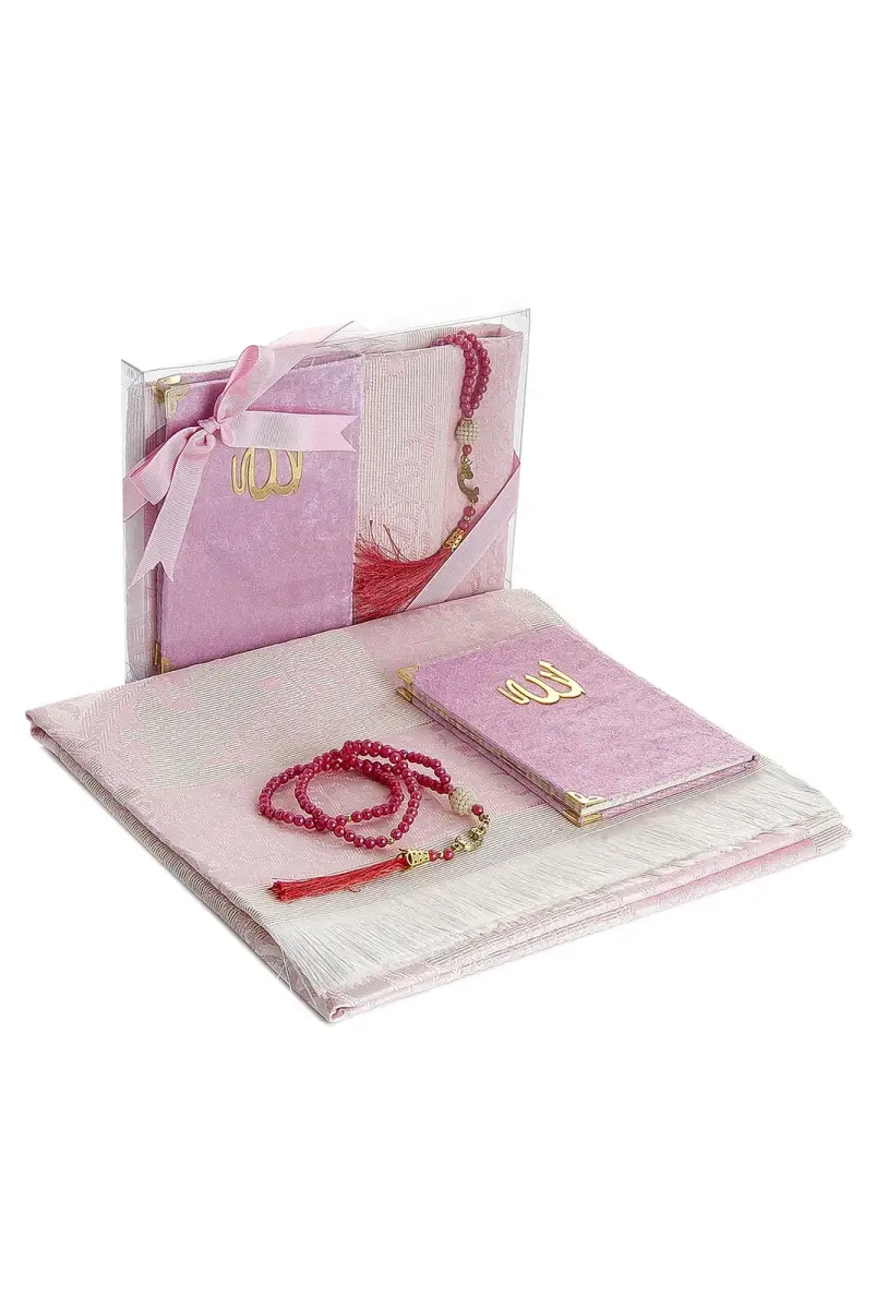 Dowry Prayer Rug Set Luxury Worship Set - Pink Color - 1