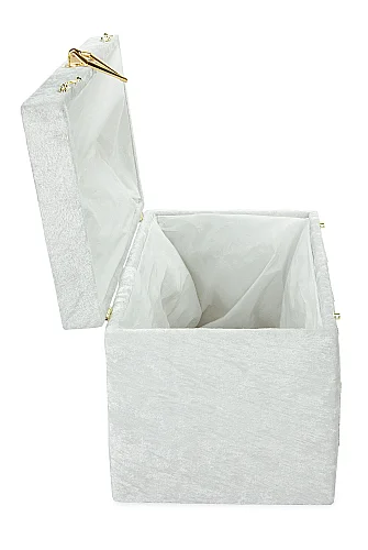 Düğün Takı Para Sandığı Kadife Kaplı Zarf Kutusu - Beyaz - 7