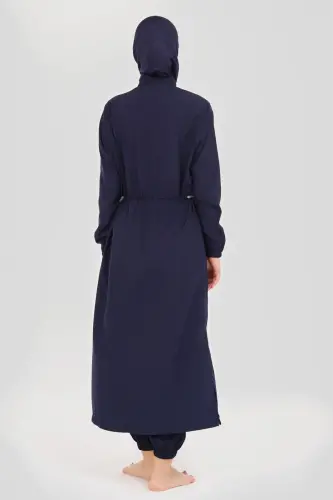 Düz Lacivert Uzun Basic Tam Kapalı Tesettür Mayo 23513-25 - Alfasa (1)