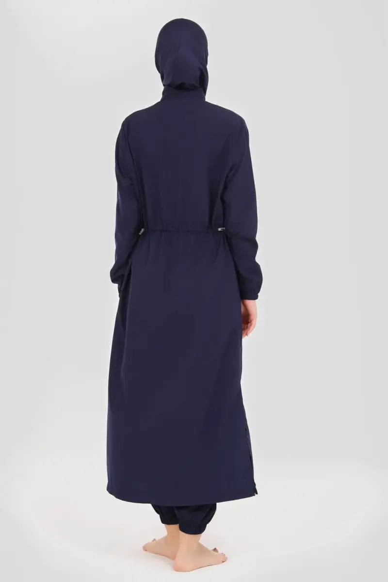Düz Lacivert Uzun Basic Tam Kapalı Tesettür Mayo 23513-25 - 2