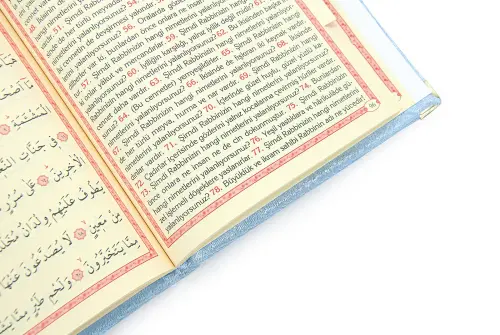 Economical Velvet Covered Yasin Book - Personalized Plexiglass - Medium Size - Mevlit Gift - Blue Color - 4