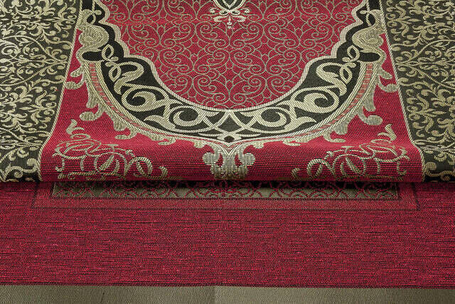 Economic Ottoman Taffeta Prayer Rug - 0150 - Claret Red - 3