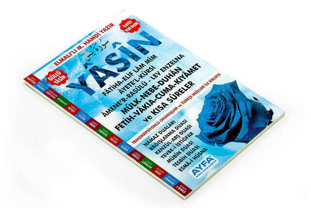 Economic Yasin Book - Medium Size - 80 Pages - Blue Color - Ayfa Publishing House - Mevlid Gift - Thumbnail