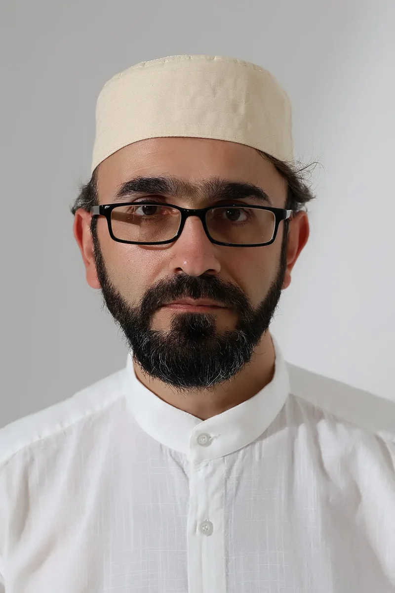 Elif Vav Nakışlı Kalıp Namaz Takkesi - Bej - 2