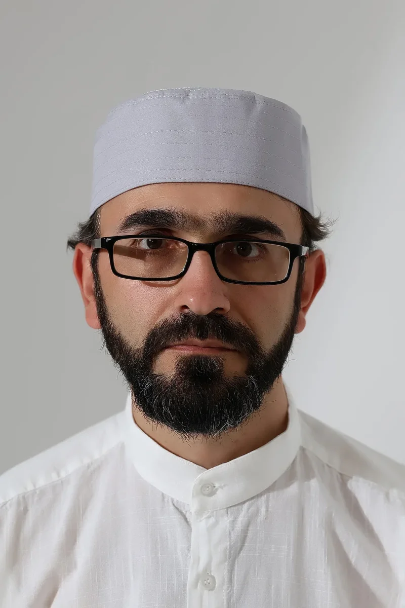 Elif Vav Nakışlı Kalıp Namaz Takkesi - Gri - 3