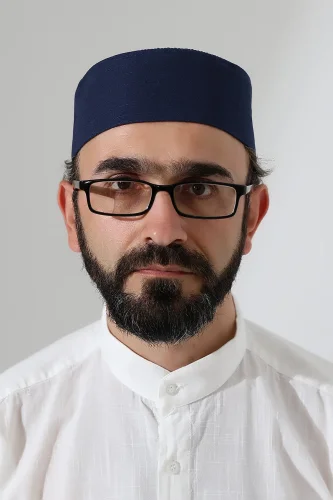 Elif Vav Nakışlı Kalıp Namaz Takkesi - Lacivert - 4