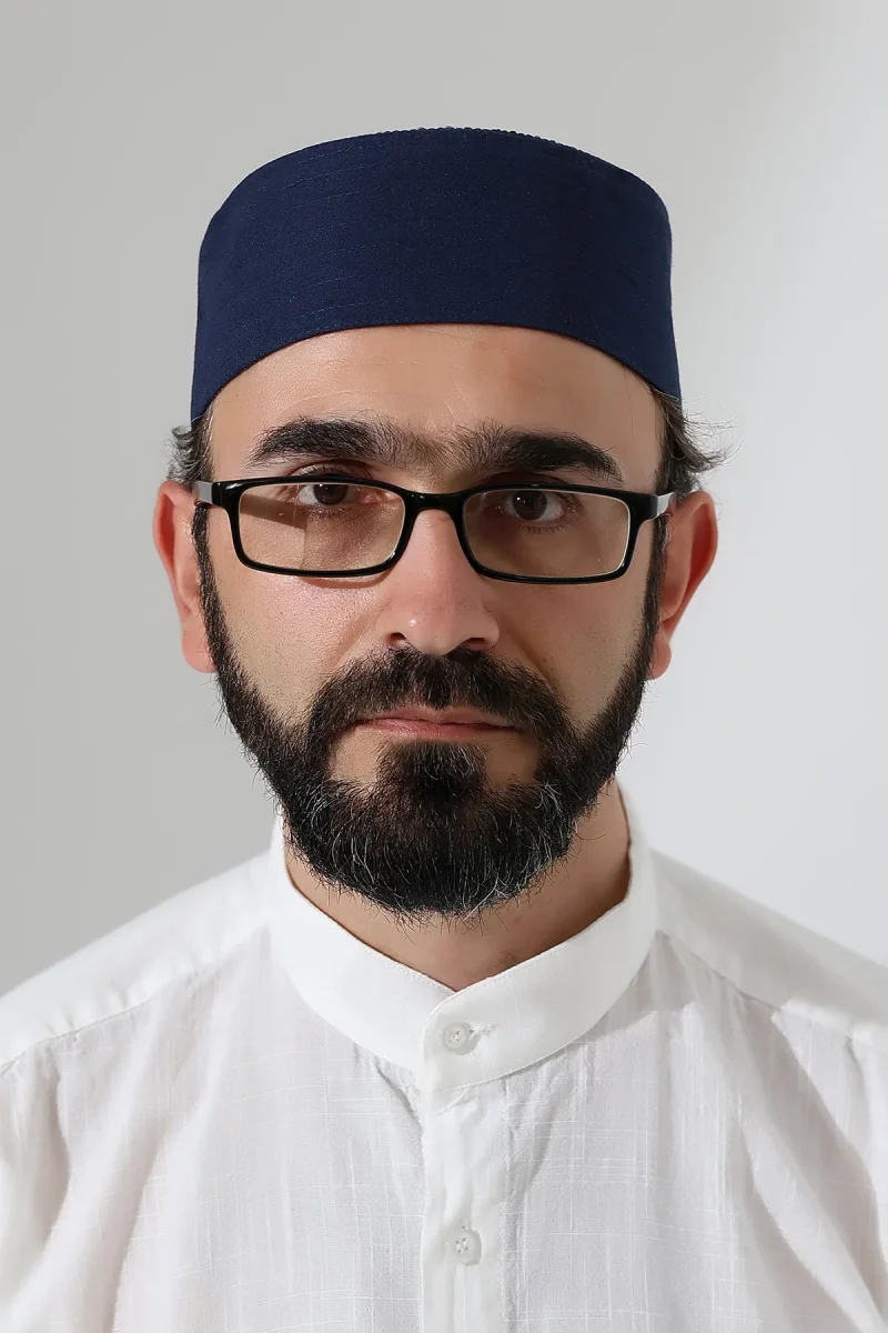 Elif Vav Nakışlı Kalıp Namaz Takkesi - Lacivert - 4