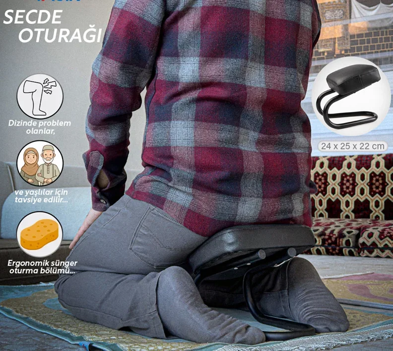 Ergonomik Süngerli Secde Oturağı - Diz Ve Eklem Destekli Namaz Taburesi - 1