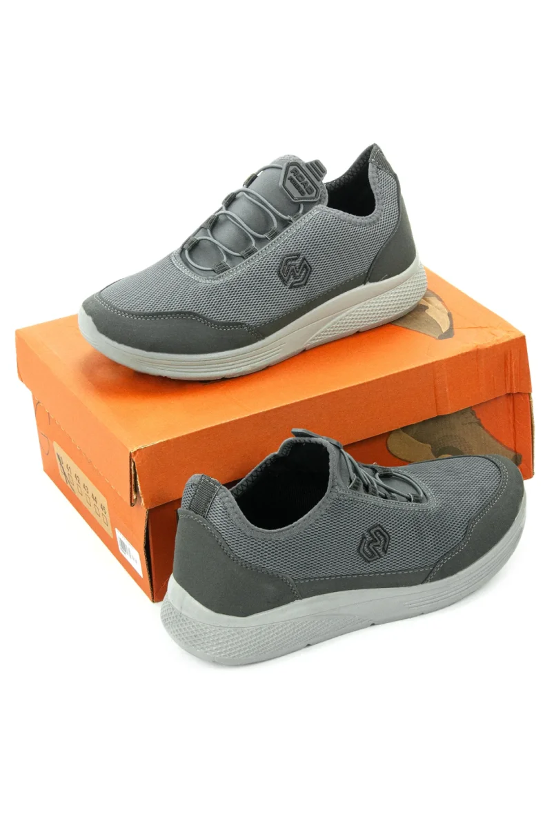 Erkek Bağcıksız Hava Alabilen Spor Ayakkabı - Hafif Taban Günlük Yürüyüş Ayakkabısı - Gri - 2