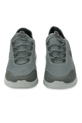 Erkek Bağcıksız Hava Alabilen Spor Ayakkabı - Hafif Taban Günlük Yürüyüş Ayakkabısı - Gri - 3