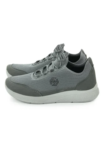 Erkek Bağcıksız Hava Alabilen Spor Ayakkabı - Hafif Taban Günlük Yürüyüş Ayakkabısı - Gri - 5