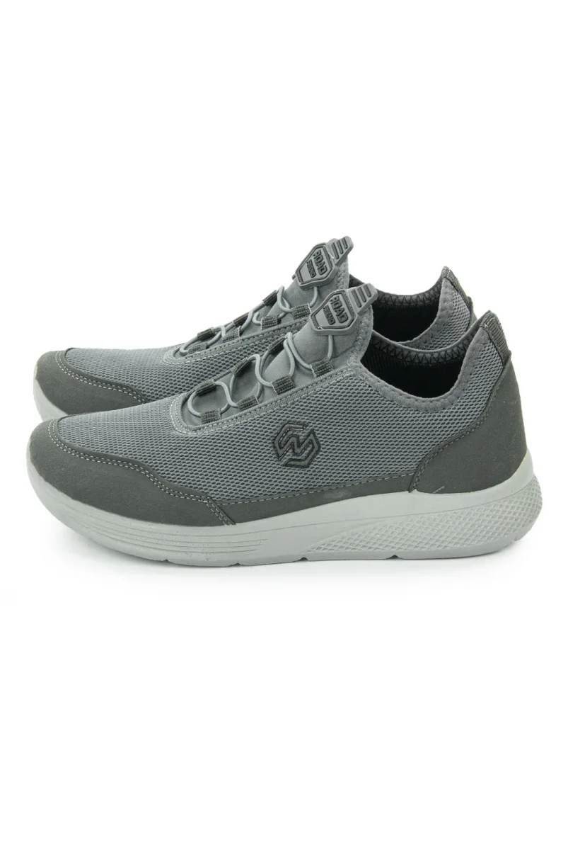 Erkek Bağcıksız Hava Alabilen Spor Ayakkabı - Hafif Taban Günlük Yürüyüş Ayakkabısı - Gri - 5