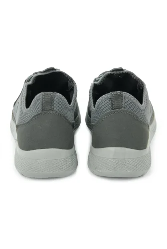 Erkek Bağcıksız Hava Alabilen Spor Ayakkabı - Hafif Taban Günlük Yürüyüş Ayakkabısı - Gri - 6