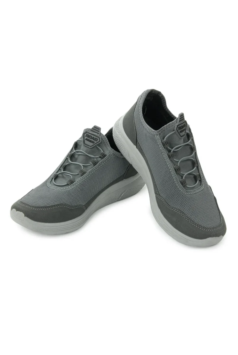 Erkek Bağcıksız Hava Alabilen Spor Ayakkabı - Hafif Taban Günlük Yürüyüş Ayakkabısı - Gri - 7