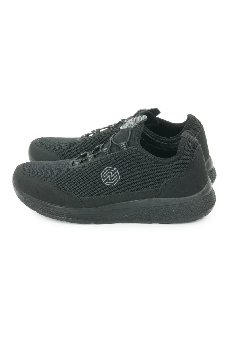 Erkek Bağcıksız Hava Alabilen Spor Ayakkabı - Hafif Taban Günlük Yürüyüş Ayakkabısı - Siyah - 5