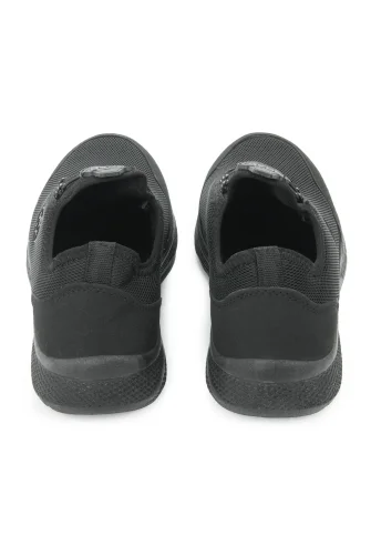 Erkek Bağcıksız Hava Alabilen Spor Ayakkabı - Hafif Taban Günlük Yürüyüş Ayakkabısı - Siyah - 6