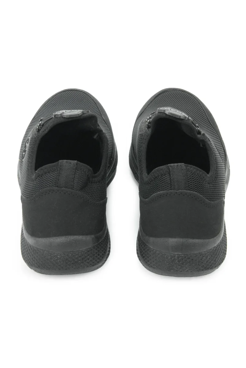 Erkek Bağcıksız Hava Alabilen Spor Ayakkabı - Hafif Taban Günlük Yürüyüş Ayakkabısı - Siyah - 6