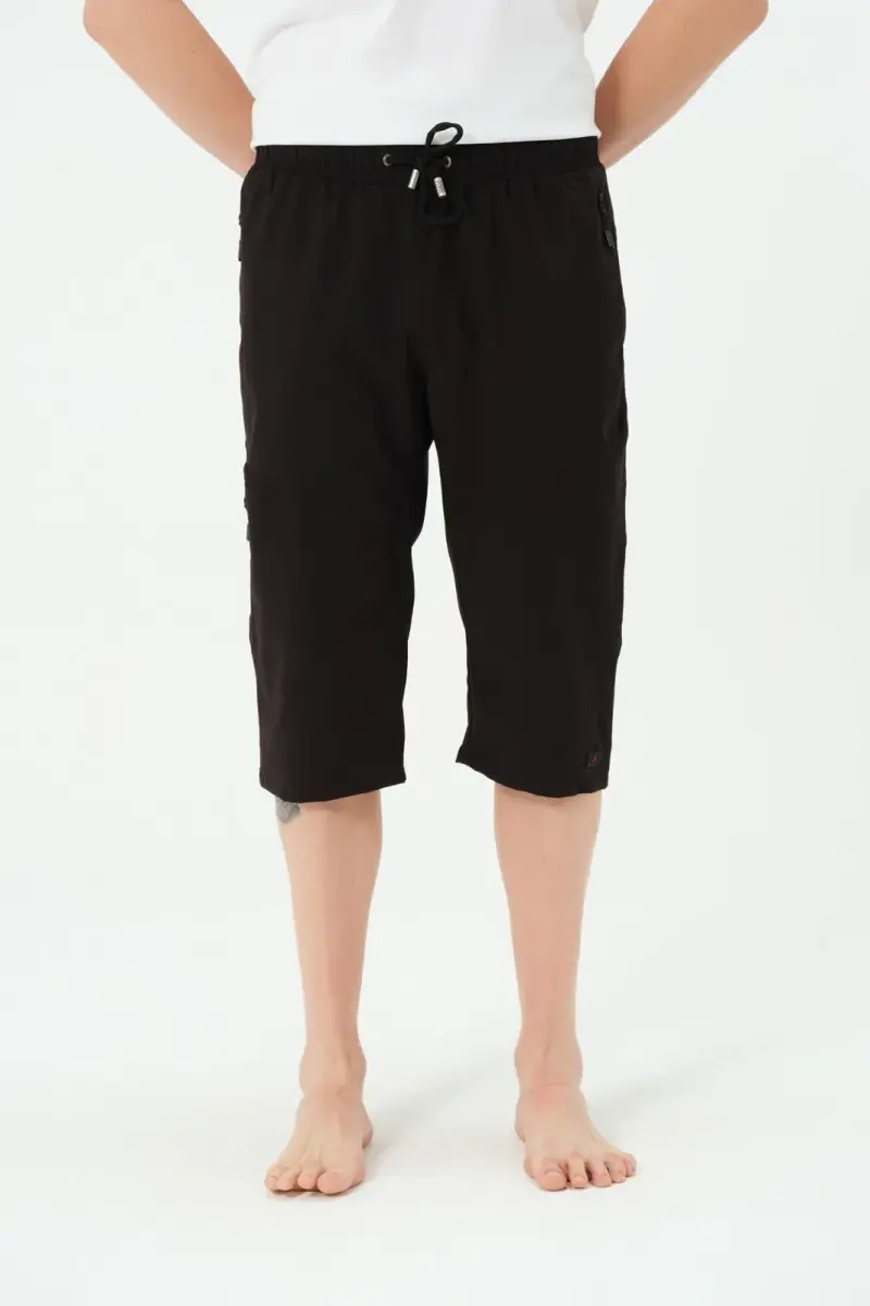 Erkek Büyük Beden Uzun Deniz Şortu 2827-25 Siyah - 5