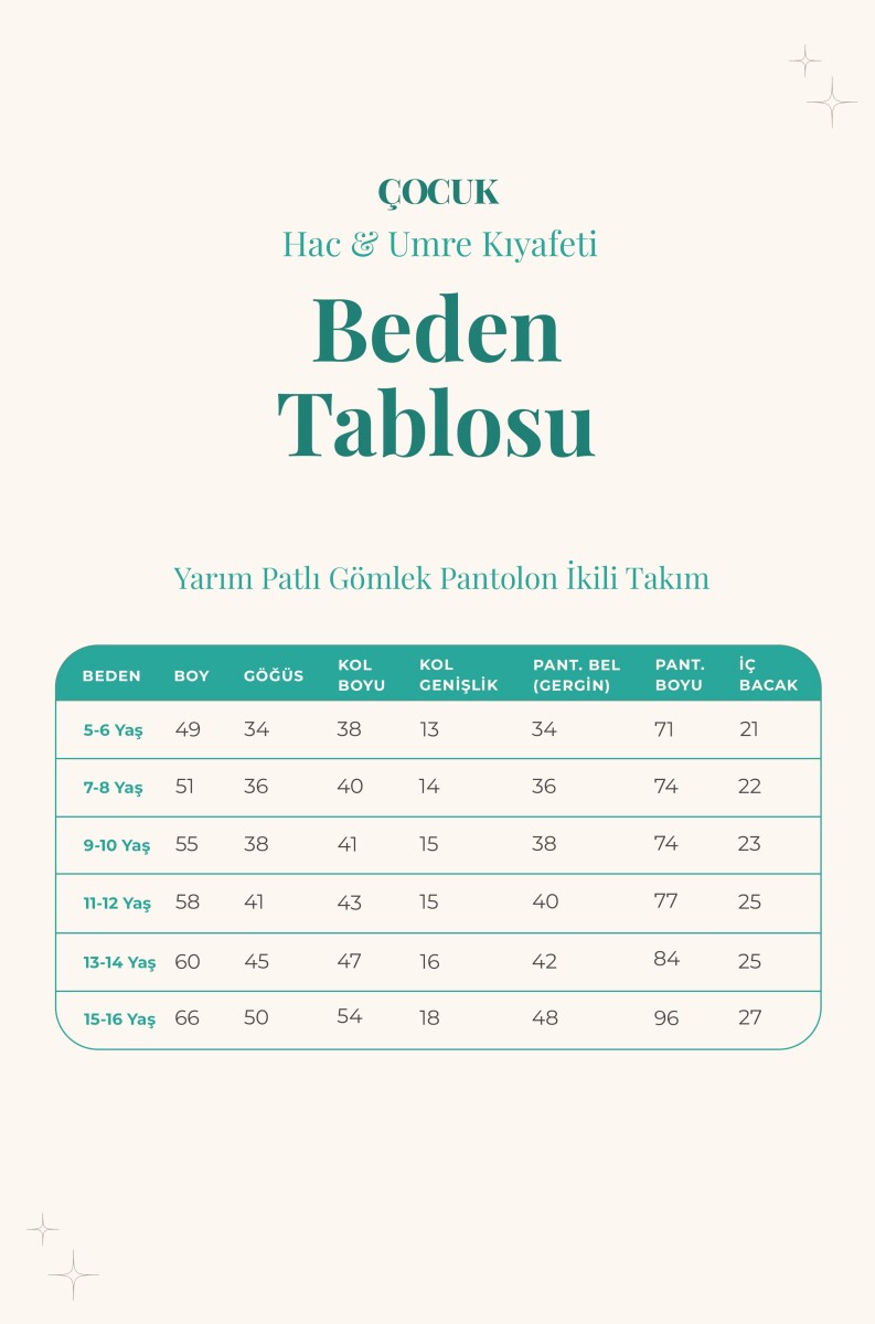 Erkek Çocuk Hac Umre Yarım Patlı Gömlek Pantolon Takım - Beyaz (Krk) - 3