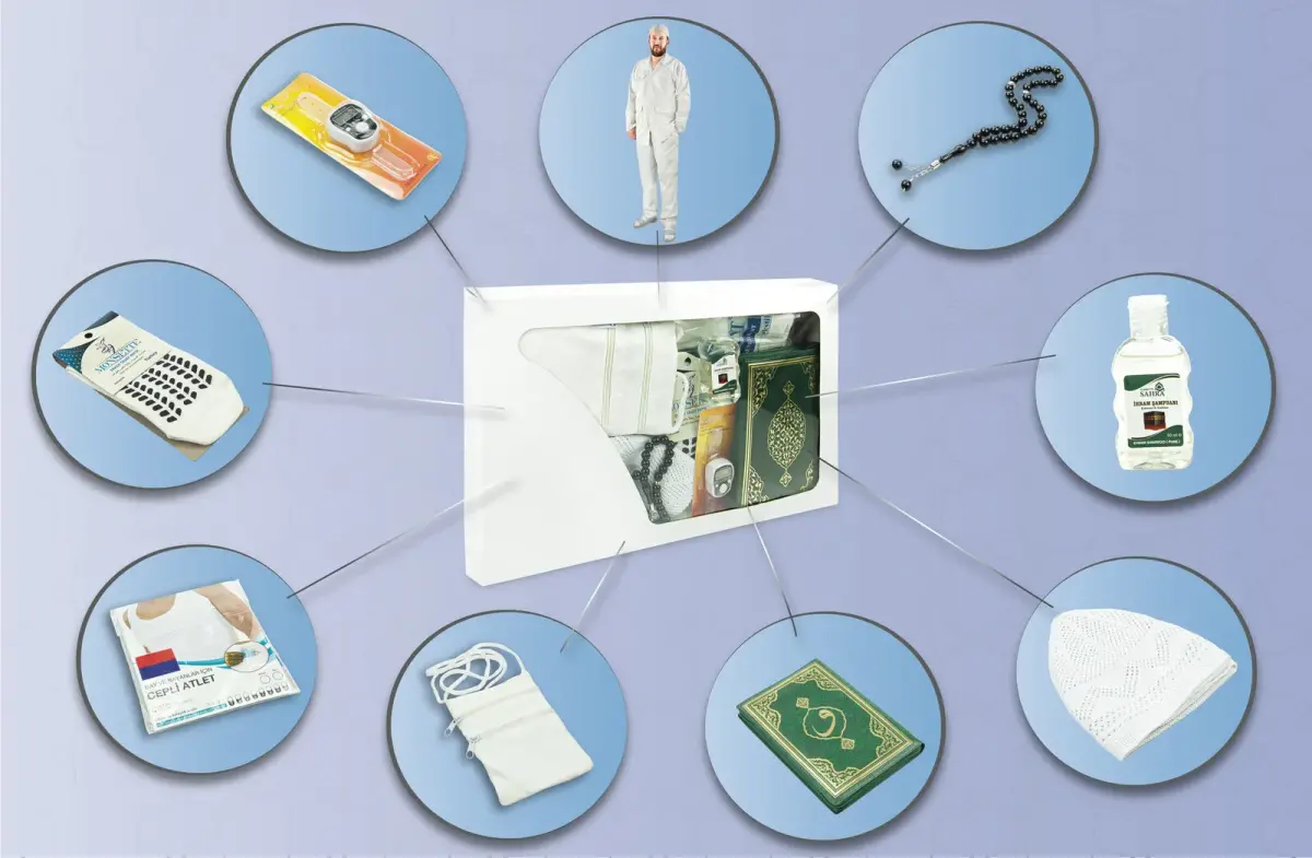 Erkek Hac Umre İhtiyaç Seti Safari Takımlı Krem - 2