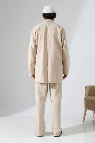 Erkek Keten İkili Safari Takım - Hac ve Umre Kıyafeti Bej (SFA) - 7