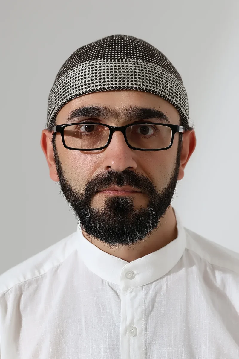 Erkek Kışlık Orlon Katlamalı Namaz Takkesi – Nokta Desenli - Kahverengi - 2